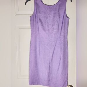 Preview 10 Lilac Slvless Lined LINEN Blend Zipper Women's Knee-length Dress